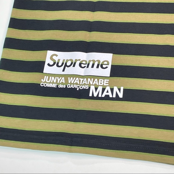 Supreme x Junya Watanabe CDG Ringed Striped Bug Mens Medium Size T-Shirt - Picture 4 of 7